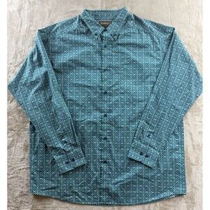 Ariat Men's Jordy Long Sleeve Button Down Shirt Blue Geometric Floral Size XL